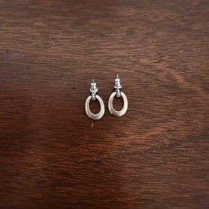 Elegant Silver Small Hoop Dangle Earrings